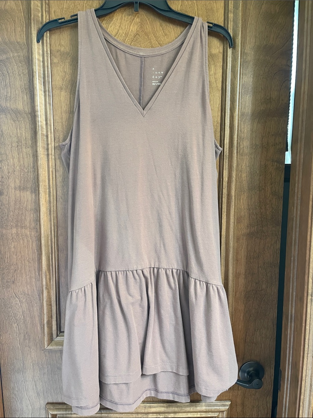 a new day Taupe Sleeveless V-Neck Tiered Maxi Dress